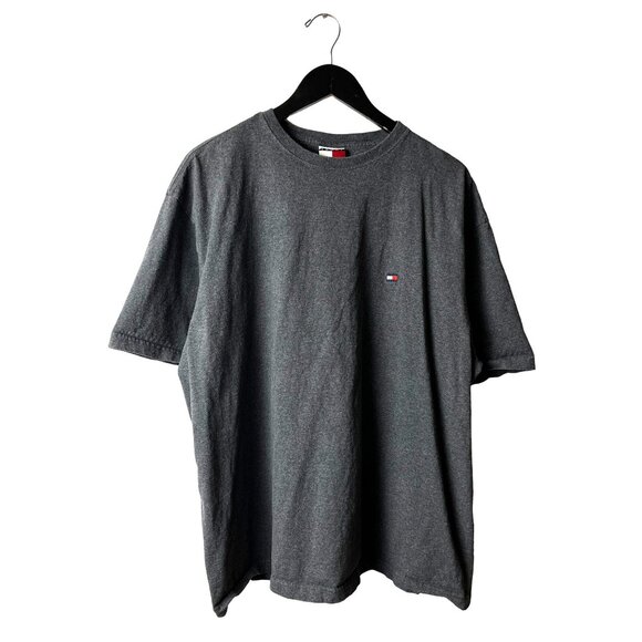 Vintage Tommy Hilfiger T Shirt Gray XL Extra Large Flag Classic Embroidered Tee - Picture 2 of 10